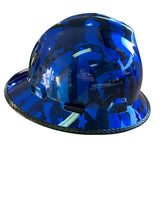 Load image into Gallery viewer, Custom MSA Full Brim kandy Blue Midnight Flags w/edgegard