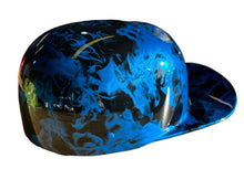 Load image into Gallery viewer, Custom Hydro Dipped Diamond Blue Flames Doughboy Mikes Pro Lid novelty helmet