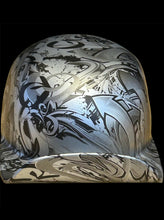 Load image into Gallery viewer, Custom Metallic Silver Hydro dipped Graffiti 2.0 Mikes Pro Lid novelty helmet