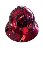 Load image into Gallery viewer, Custom Hydro Dipped Ridgeline Full Brim Vented Chrome Kandy Red No Evil Skulls