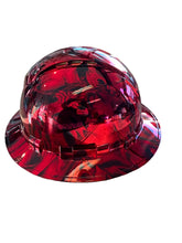 Load image into Gallery viewer, Custom Hydro Dipped Ridgeline Full Brim Vented Chrome Kandy Red No Evil Skulls