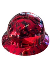Load image into Gallery viewer, Custom Hydro Dipped Ridgeline Full Brim Vented Chrome Kandy Red No Evil Skulls