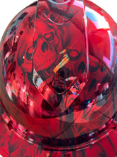 Load image into Gallery viewer, Custom Hydro Dipped Ridgeline Full Brim Vented Chrome Kandy Red No Evil Skulls