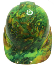 Load image into Gallery viewer, Hydro Dipped Hard Hat Ridgeline Cap Style Custom Hi Vis Green Slicked Out