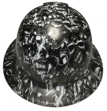 Load image into Gallery viewer, Custom Hard Hat White Brotherhood Skulls Full Brim Ridgeline
