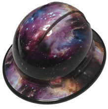 Load image into Gallery viewer, Custom Hard Hat Galaxy Hydro Dipped With Black EdgeGard Full Brim Ridgeline