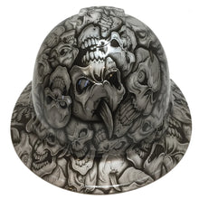 Load image into Gallery viewer, Custom Hard Hat Pearl White Insanity Skulls Full Brim Ridgeline