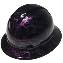 Load image into Gallery viewer, Custom Hard Hat Kandy Purple Lightning Hydro Dipped Full Brim Ridgeline