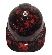 Load image into Gallery viewer, Hard Hat Ridgeline Cap Style Custom Red Gangster Skulls