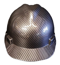 Load image into Gallery viewer, Hard Hat MSA V-Gard Cap Style Custom True Weave Carbon Fiber Hydro Dipped