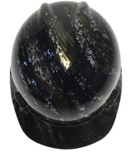 Load image into Gallery viewer, Custom Hard Hat MSA V-Gard Cap Style Hydro Dipped Gold Carbon Fiber Marble Splash