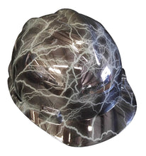 Load image into Gallery viewer, Hard Hat MSA V-Gard Cap Style Custom Gray Lightning
