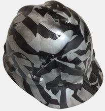 Load image into Gallery viewer, Custom Hard Hat Pearl White Midnight American Flags Hydro Dipped MSA VGard Cap Style