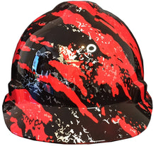 Load image into Gallery viewer, Hard Hat MSA V-Gard Cap Style Custom Red Marble Splash Hydro Dipped