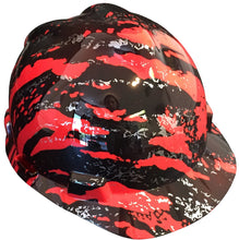 Load image into Gallery viewer, Hard Hat MSA V-Gard Cap Style Custom Red Marble Splash Hydro Dipped