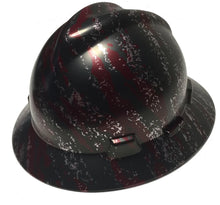 Load image into Gallery viewer, Custom Hard Hat Brandywine Red Marble Splash MSA V-Gard Full Brim