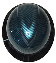 Load image into Gallery viewer, Hard Hat MSA V-Gard Full Brim Custom Hydro Dipped Light Blue Kandy Carbon Fiber With Black Brim