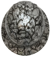 Load image into Gallery viewer, Custom Hard Hat Pearl White Insanity Skulls Full Brim Ridgeline