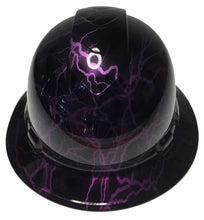 Load image into Gallery viewer, Custom Hard Hat Kandy Purple Lightning Hydro Dipped Full Brim Ridgeline