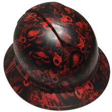 Load image into Gallery viewer, Hard Hat Ridgeline Full Brim Custom Red Gangster Skulls