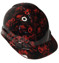 Load image into Gallery viewer, Hard Hat Ridgeline Cap Style Custom Red Gangster Skulls