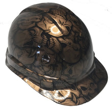 Load image into Gallery viewer, Custom Hard Hat Copper Metallic Insanity Skulls Cap Style Ridgeline