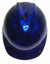 Load image into Gallery viewer, Custom hydro Dipped Hard Hat Blue Kandy Graffiti MSA VGard Cap Style