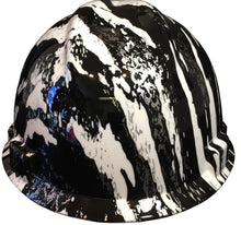 Load image into Gallery viewer, Hard Hat MSA V-Gard Cap Style Custom Hydro Dipped White Marble Splash