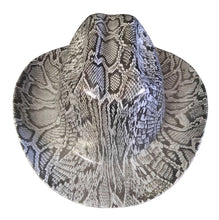 Load image into Gallery viewer, Custom Western Outlaw Hard Hat Gray Snakeskin Cowboy Hat