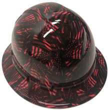 Load image into Gallery viewer, Custom Hydro Dipped Hard Hat Ridgeline Full Brim Pink Negative American Flags