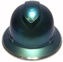 Load image into Gallery viewer, Custom Painted Blue Green Chameleon Ridgeline Full Brim With Chrome EdgeGard