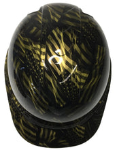 Load image into Gallery viewer, Custom Hydro Dipped Metallic Gold Negative American Flags Ridgeline Cap Style