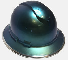 Load image into Gallery viewer, Custom Painted Blue Green Chameleon Ridgeline Full Brim With Chrome EdgeGard