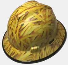 Load image into Gallery viewer, Hydro Dipped MSA Full Brim Hard Hat Custom Fries with Black EdgeGard