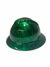 Load image into Gallery viewer, Custom Hard Hat Kandy Green Boss Skulls MSA V-Gard Full Brim
