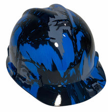 Load image into Gallery viewer, Hard Hat MSA V-Gard Cap Style Custom Blue Predator Camo Hydro Dipped