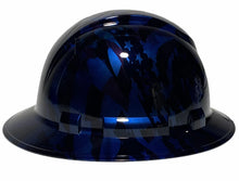 Load image into Gallery viewer, Hydro Dipped Hard Hat Ridgeline Full Brim Custom Blue Translucent American Flags