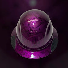 Load image into Gallery viewer, Custom $100 Dollar Bills Translucent Purple Lift DAX Carbon Fiber HDC-15KG Full Brim Hard Hat