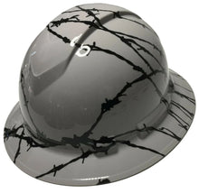 Load image into Gallery viewer, Custom Hard Hat Ridgeline Full Brim Light Gray Barbed Wire