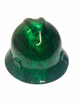 Load image into Gallery viewer, Custom Hard Hat Kandy Green Boss Skulls MSA V-Gard Full Brim