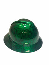 Load image into Gallery viewer, Custom Hard Hat Kandy Green Boss Skulls MSA V-Gard Full Brim