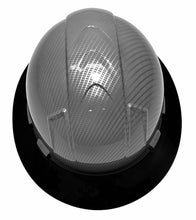 Load image into Gallery viewer, Custom Hard Hat Silver Carbon Fiber Hydro Dipped With Black Rim Full Brim Ridgeline