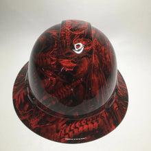 Load image into Gallery viewer, Custom Hard Hat Ridgeline Full Brim Red Bio Mechanical