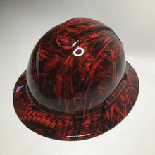 Load image into Gallery viewer, Custom Hard Hat Ridgeline Full Brim Red Bio Mechanical
