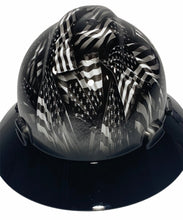 Load image into Gallery viewer, Custom Hard Hat Hydro Dipped Negative Flags with Black Brim MSA V-Gard Full Brim