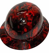 Load image into Gallery viewer, Hydro Dipped Hard Hat Ridgeline Full Brim Custom Red Bio Death