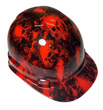 Load image into Gallery viewer, Hard Hat Ridgeline Cap Style Custom Red Small Flaming Skulls