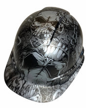 Load image into Gallery viewer, Hard Hat Ridgeline Cap Style Custom Silver Metallic Gnarly Chains and Skulls