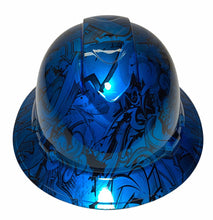 Load image into Gallery viewer, Custom Hard Hat Ridgeline Full Brim Light Kandy Blue Graffiti
