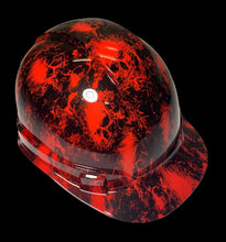 Load image into Gallery viewer, Hard Hat Ridgeline Cap Style Custom Red Small Flaming Skulls